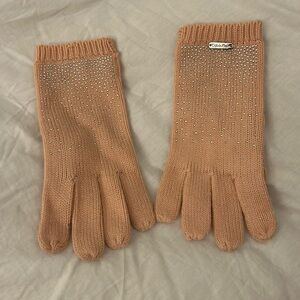 Calvin Klein Sparkly Peach Gloves